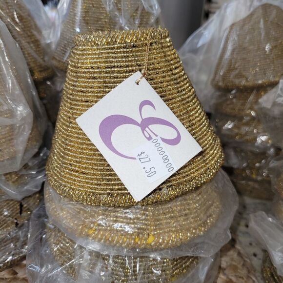 RUSTIC FARMHOUSE Antique Bronze Glass Bead Pendant Shade, Hand Beaded - Picture 7 of 7